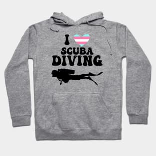 I Heart Scuba Diving (Transgender Flag) Hoodie